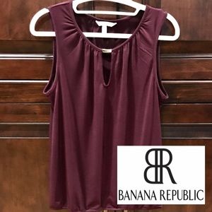 BANANA REPUBLIC S tank shell sleeveless wine top